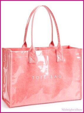 PVC Kraft Paper Tote Bag Large Waterproof Top Handle Work Handbag